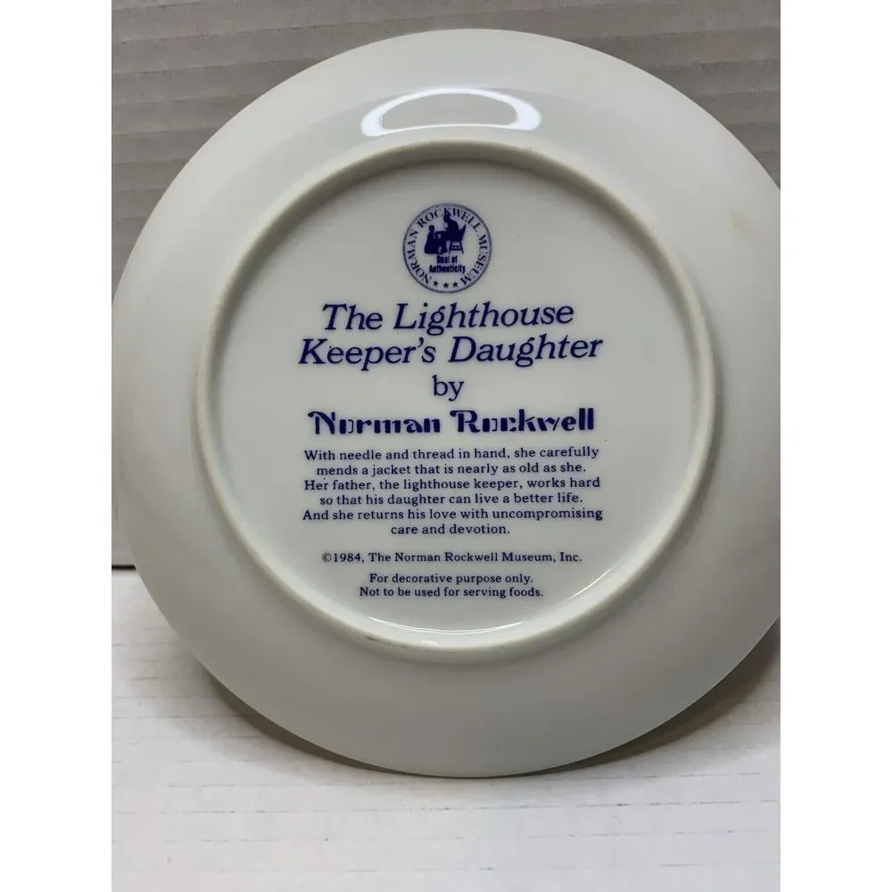 Vintage‎ Norman Rockwell Plate & Bell Bundle The Lighthouse Keeper's Daughter